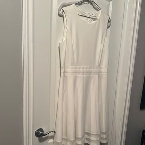 Calvin Klein White Sleeveless A-line Mini Dress